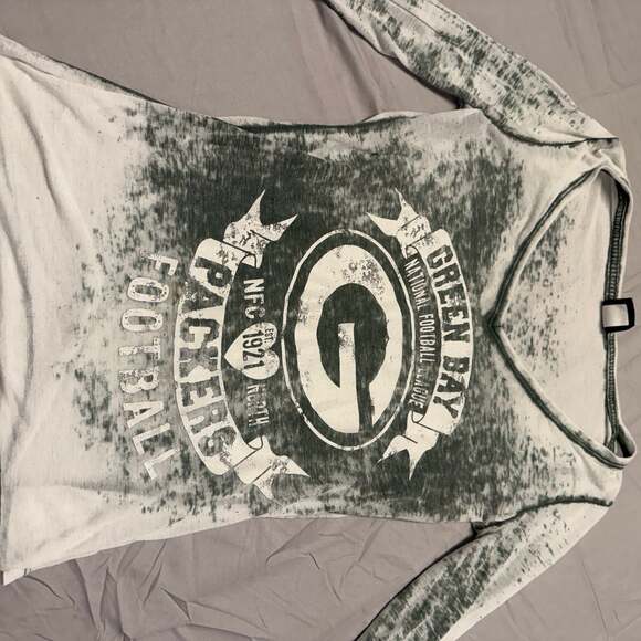 NFL Tops - NFL Green Bay Packers Women's Burnout Long Sleeve V-Neck L